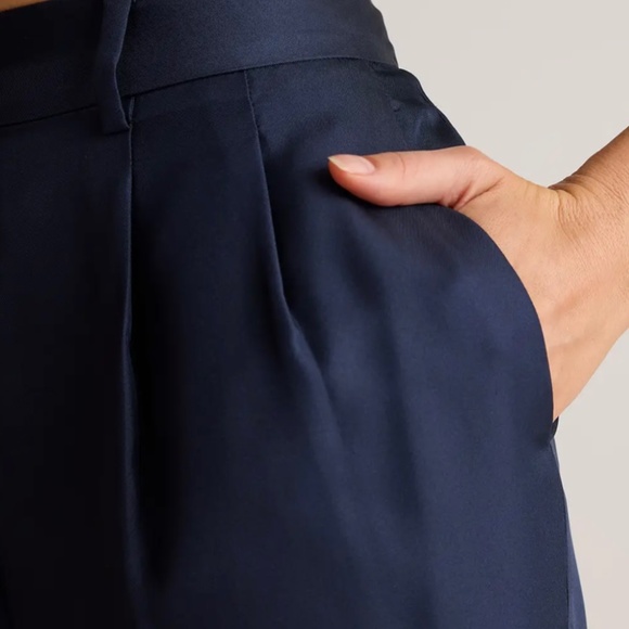 100% Blue Silk Twill Trouser NWT - Picture 3 of 4